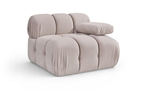 Meridian Furniture Orin Modular Lounge Chair Plush Velvet Upholstery with Repositionable Arm for Living Rooms Beige 671Beige-Chair