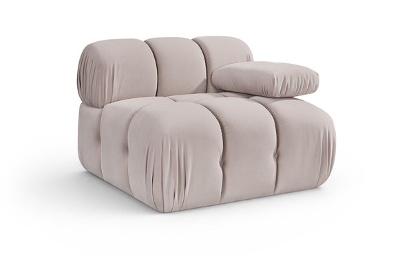 Meridian Furniture Orin Modular Lounge Chair Plush Velvet Upholstery with Repositionable Arm for Living Rooms Beige 671Beige-Chair