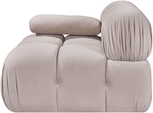 Meridian Furniture Orin Modular Lounge Chair Plush Velvet Upholstery with Repositionable Arm for Living Rooms Beige 671Beige-Chair