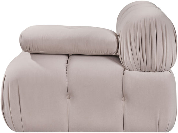 Meridian Furniture Orin Modular Lounge Chair Plush Velvet Upholstery with Repositionable Arm for Living Rooms Beige 671Beige-Chair