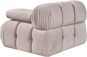 Meridian Furniture Orin Modular Lounge Chair Plush Velvet Upholstery with Repositionable Arm for Living Rooms Beige 671Beige-Chair