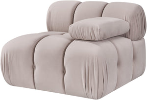 Meridian Furniture Orin Modular Lounge Chair Plush Velvet Upholstery with Repositionable Arm for Living Rooms Beige 671Beige-Chair