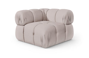 Meridian Furniture Orin Modular Corner Lounge Chair Plush Performance Velvet with Locking Latches for Sectional Use Beige 671Beige-Corner