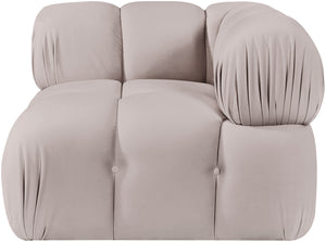 Meridian Furniture Orin Modular Corner Lounge Chair Plush Performance Velvet with Locking Latches for Sectional Use Beige 671Beige-Corner