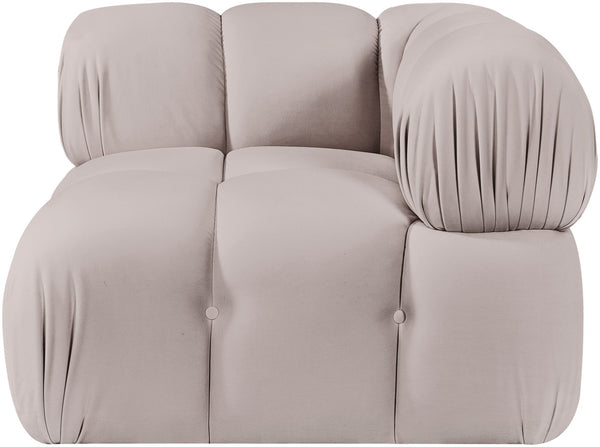 Meridian Furniture Orin Modular Corner Lounge Chair Plush Performance Velvet with Locking Latches for Sectional Use Beige 671Beige-Corner