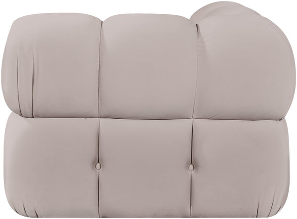 Meridian Furniture Orin Modular Corner Lounge Chair Plush Performance Velvet with Locking Latches for Sectional Use Beige 671Beige-Corner