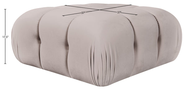 Meridian Furniture Orin Velvet Modular Ottoman with Linkable Modules and Stain Resistant Fabric for Living Rooms Beige 671Beige-Ott