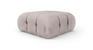 Meridian Furniture Orin Velvet Modular Ottoman with Linkable Modules and Stain Resistant Fabric for Living Rooms Beige 671Beige-Ott