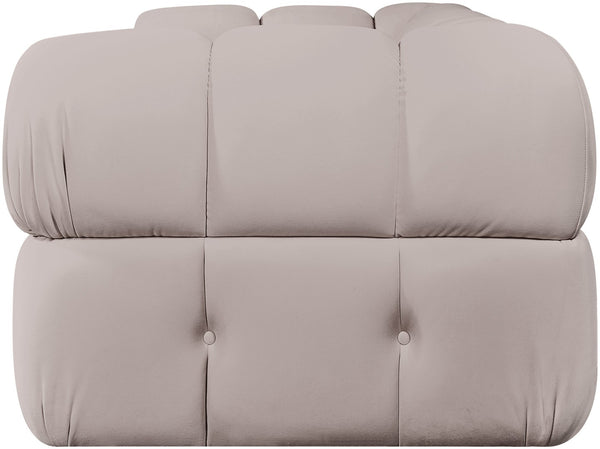 Meridian Furniture Orin Two Piece Modular Sofa Plush Velvet Performance Fabric Low Profile Living Room 671Beige-S2A