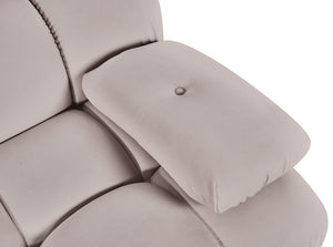 Meridian Furniture Orin Two Piece Modular Sofa with Stain Resistant Beige Velvet for Modern Living Rooms 671Beige-S2B