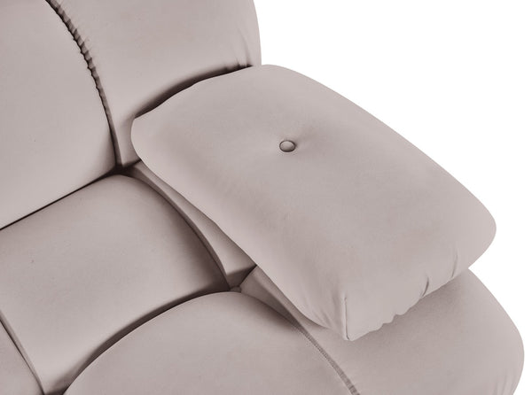 Meridian Furniture Orin Two Piece Modular Sofa with Stain Resistant Beige Velvet for Modern Living Rooms 671Beige-S2B