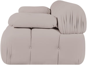 Meridian Furniture Orin Two Piece Modular Sofa with Stain Resistant Beige Velvet for Modern Living Rooms 671Beige-S2B