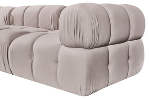 Meridian Furniture Orin Three Piece Modular Sofa in Stain Resistant Beige Velvet for Living Rooms 671Beige-S3A