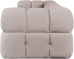 Meridian Furniture Orin Three Piece Modular Sofa in Stain Resistant Beige Velvet for Living Rooms 671Beige-S3A