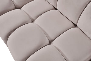 Meridian Furniture Orin Three Piece Modular Sofa in Stain Resistant Beige Velvet for Living Rooms 671Beige-S3A