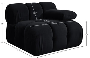 Meridian Furniture Orin Modular Lounge Chair Plush Velvet Upholstery with Repositionable Arm for Living Rooms Black 671Black-Chair
