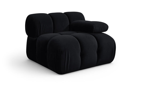 Meridian Furniture Orin Modular Lounge Chair Plush Velvet Upholstery with Repositionable Arm for Living Rooms Black 671Black-Chair