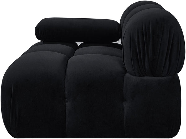 Meridian Furniture Orin Modular Lounge Chair Plush Velvet Upholstery with Repositionable Arm for Living Rooms Black 671Black-Chair