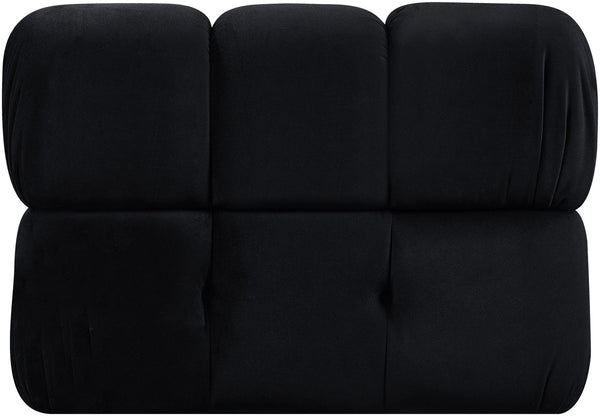 Meridian Furniture Orin Modular Lounge Chair Plush Velvet Upholstery with Repositionable Arm for Living Rooms Black 671Black-Chair