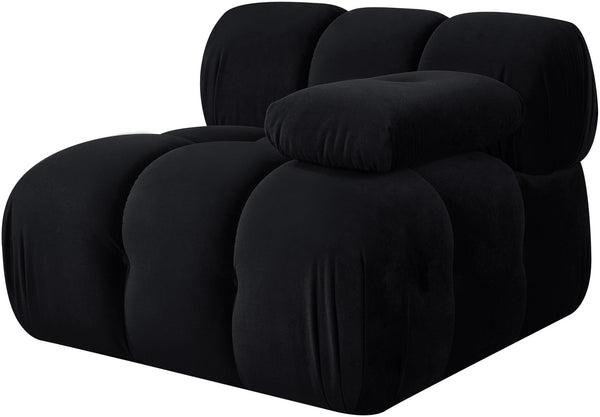 Meridian Furniture Orin Modular Lounge Chair Plush Velvet Upholstery with Repositionable Arm for Living Rooms Black 671Black-Chair
