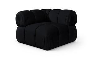 Meridian Furniture Orin Modular Corner Lounge Chair Plush Performance Velvet with Locking Latches for Sectional Use Black 671Black-Corner