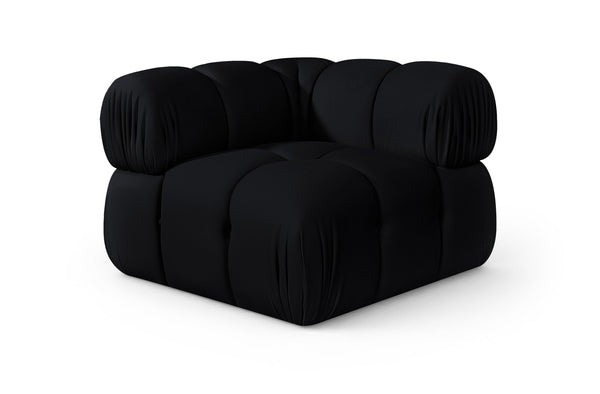 Meridian Furniture Orin Modular Corner Lounge Chair Plush Performance Velvet with Locking Latches for Sectional Use Black 671Black-Corner