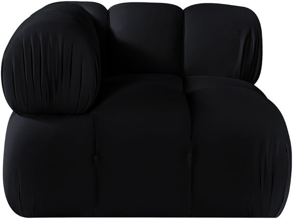 Meridian Furniture Orin Modular Corner Lounge Chair Plush Performance Velvet with Locking Latches for Sectional Use Black 671Black-Corner