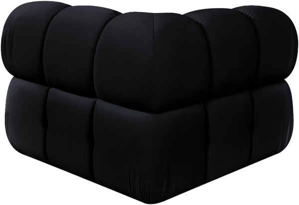 Meridian Furniture Orin Modular Corner Lounge Chair Plush Performance Velvet with Locking Latches for Sectional Use Black 671Black-Corner