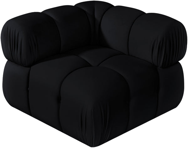 Meridian Furniture Orin Modular Corner Lounge Chair Plush Performance Velvet with Locking Latches for Sectional Use Black 671Black-Corner