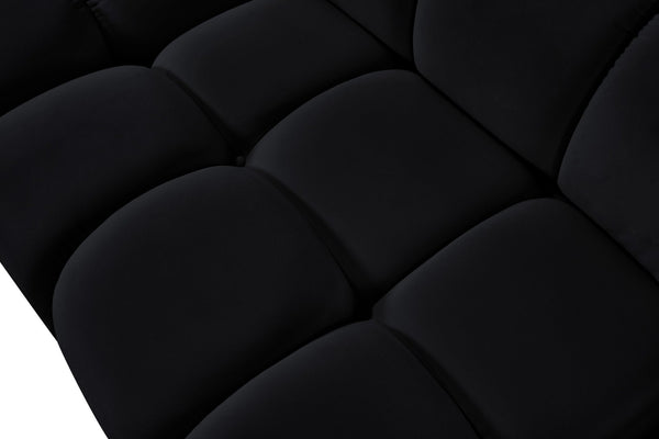 Meridian Furniture Orin Modular Corner Lounge Chair Plush Performance Velvet with Locking Latches for Sectional Use Black 671Black-Corner