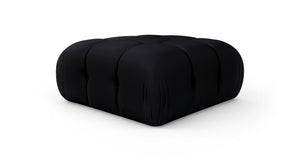 Meridian Furniture Orin Velvet Modular Ottoman with Linkable Modules and Stain Resistant Fabric for Living Rooms Black 671Black-Ott