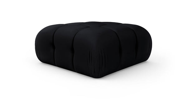 Meridian Furniture Orin Velvet Modular Ottoman with Linkable Modules and Stain Resistant Fabric for Living Rooms Black 671Black-Ott