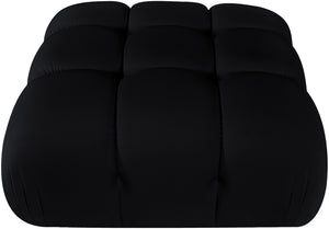 Meridian Furniture Orin Velvet Modular Ottoman with Linkable Modules and Stain Resistant Fabric for Living Rooms Black 671Black-Ott