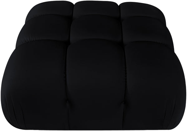 Meridian Furniture Orin Velvet Modular Ottoman with Linkable Modules and Stain Resistant Fabric for Living Rooms Black 671Black-Ott