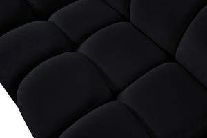 Meridian Furniture Orin Velvet Modular Ottoman with Linkable Modules and Stain Resistant Fabric for Living Rooms Black 671Black-Ott