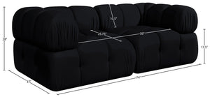 Meridian Furniture Orin Modular Velvet Sofa with Locking Sections for Sleek Contemporary Living Rooms 671Black-S2A