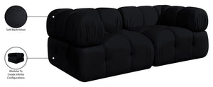 Meridian Furniture Orin Modular Velvet Sofa with Locking Sections for Sleek Contemporary Living Rooms 671Black-S2A