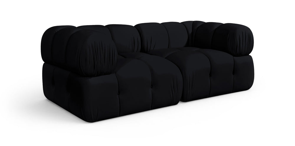 Meridian Furniture Orin Modular Velvet Sofa with Locking Sections for Sleek Contemporary Living Rooms 671Black-S2A