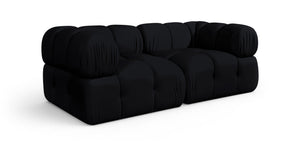 Meridian Furniture Orin Modular Velvet Sofa with Locking Sections for Sleek Contemporary Living Rooms 671Black-S2A