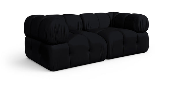 Meridian Furniture Orin Modular Velvet Sofa with Locking Sections for Sleek Contemporary Living Rooms 671Black-S2A