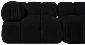 Meridian Furniture Orin Modular Velvet Sofa with Locking Sections for Sleek Contemporary Living Rooms 671Black-S2A
