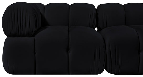 Meridian Furniture Orin Modular Velvet Sofa with Locking Sections for Sleek Contemporary Living Rooms 671Black-S2A