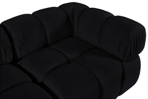 Meridian Furniture Orin Modular Velvet Sofa with Locking Sections for Sleek Contemporary Living Rooms 671Black-S2A