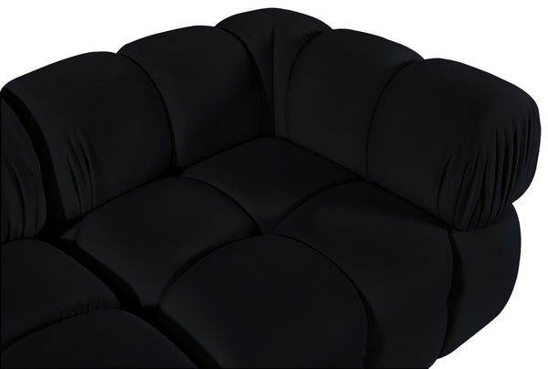 Meridian Furniture Orin Modular Velvet Sofa with Locking Sections for Sleek Contemporary Living Rooms 671Black-S2A