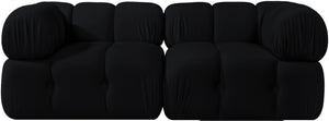 Meridian Furniture Orin Modular Velvet Sofa with Locking Sections for Sleek Contemporary Living Rooms 671Black-S2A