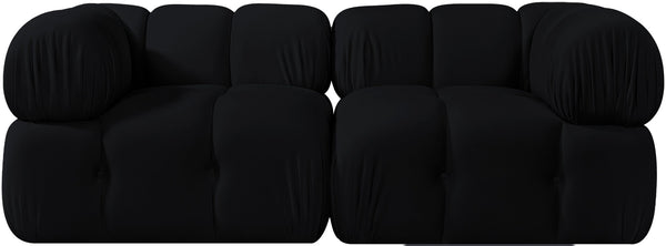 Meridian Furniture Orin Modular Velvet Sofa with Locking Sections for Sleek Contemporary Living Rooms 671Black-S2A
