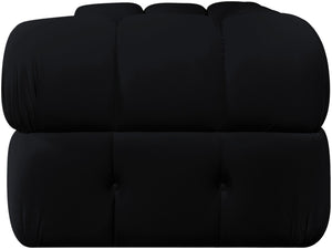 Meridian Furniture Orin Modular Velvet Sofa with Locking Sections for Sleek Contemporary Living Rooms 671Black-S2A