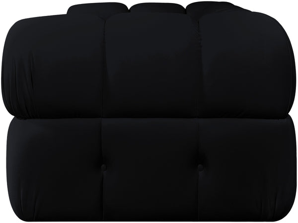 Meridian Furniture Orin Modular Velvet Sofa with Locking Sections for Sleek Contemporary Living Rooms 671Black-S2A