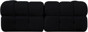 Meridian Furniture Orin Modular Velvet Sofa with Locking Sections for Sleek Contemporary Living Rooms 671Black-S2A