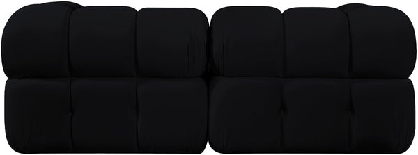 Meridian Furniture Orin Modular Velvet Sofa with Locking Sections for Sleek Contemporary Living Rooms 671Black-S2A